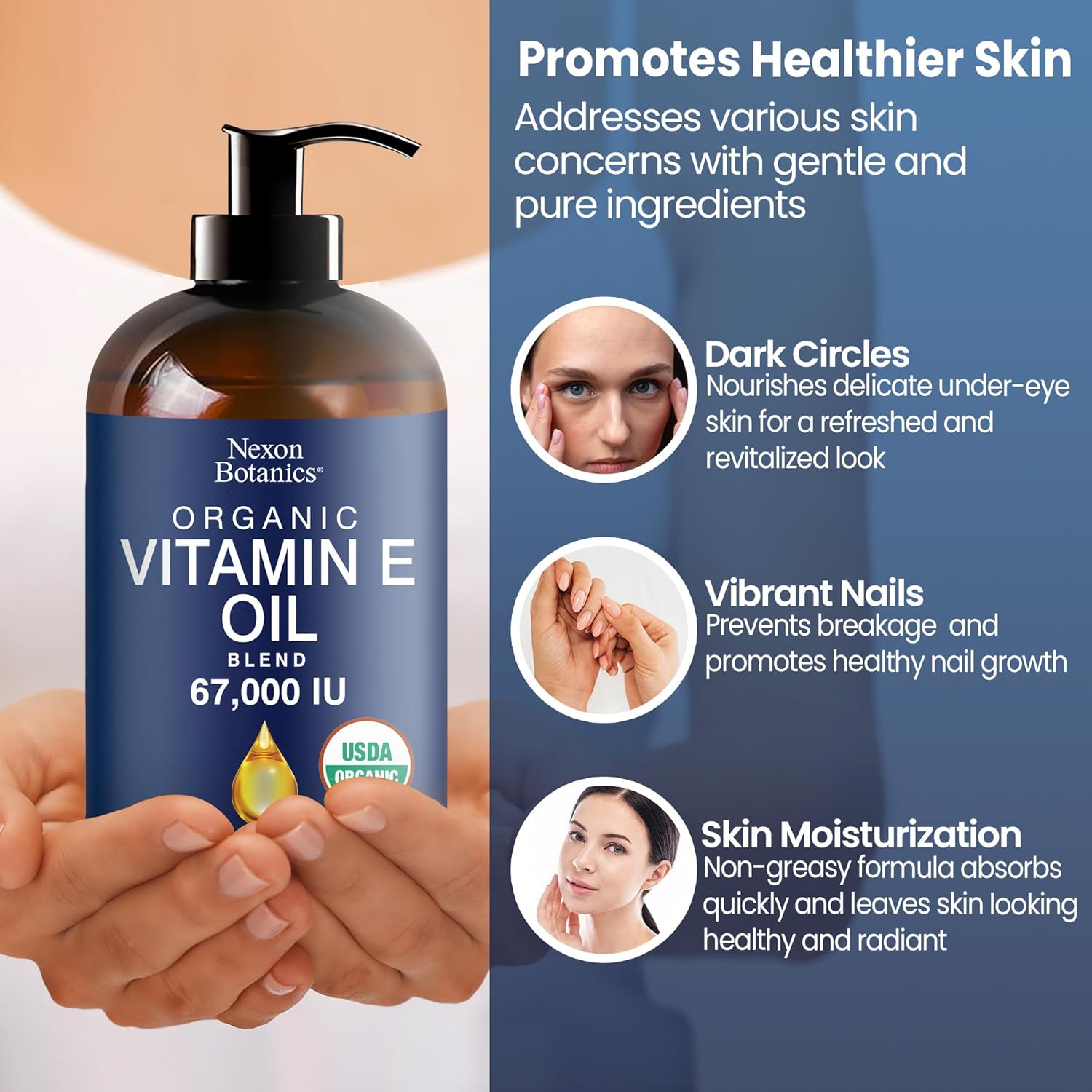 Organic Vitamin E Oil Blend 67,000 IU - 8 fl oz - Made from Pure, Natural Oils for Skin, Scars & Face - Aceite de Vitamina E - Nexon Botanics - Image 5