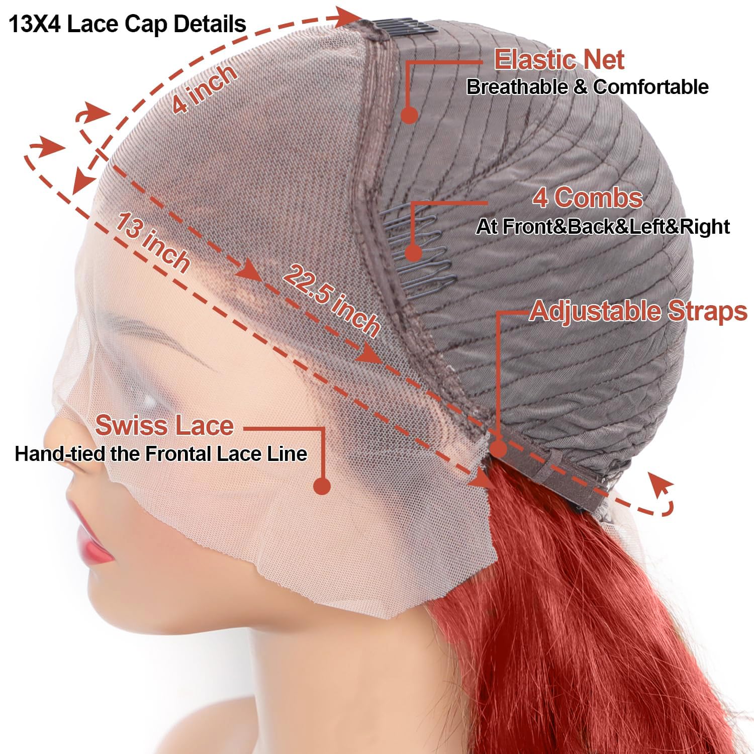 ORIGEN Pink Lace Front Wigs with Baby Hair for Black Women Human Hair Pre Plucked Straight Colored 13x4 Lace Frontal Glueless Wig 26 Inch 180% Density - Image 5
