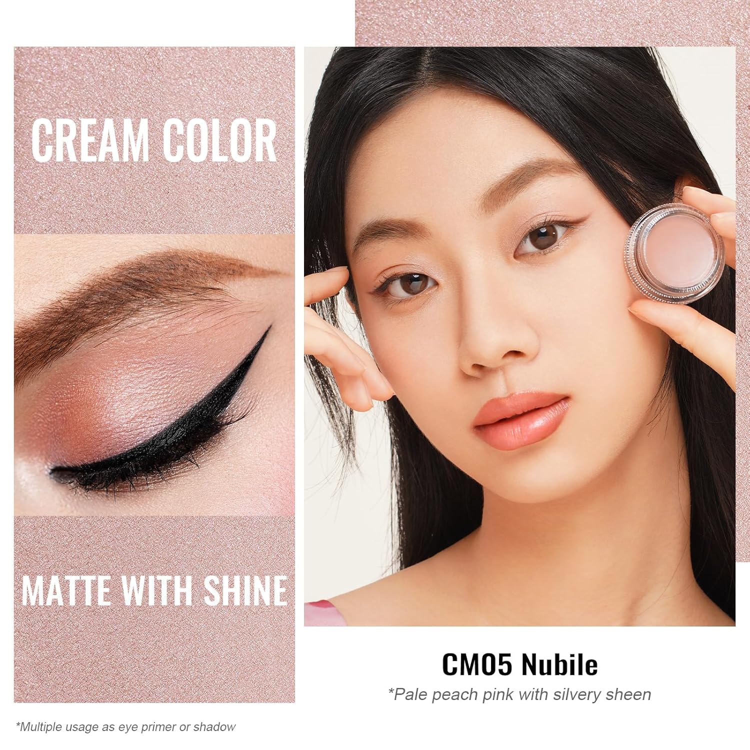 Oulac Matte Eyeshadow 3-in-1 Primer Eyeliner Palette Waterproof Smudge-proof Long-Lasting CM05 - Image 2