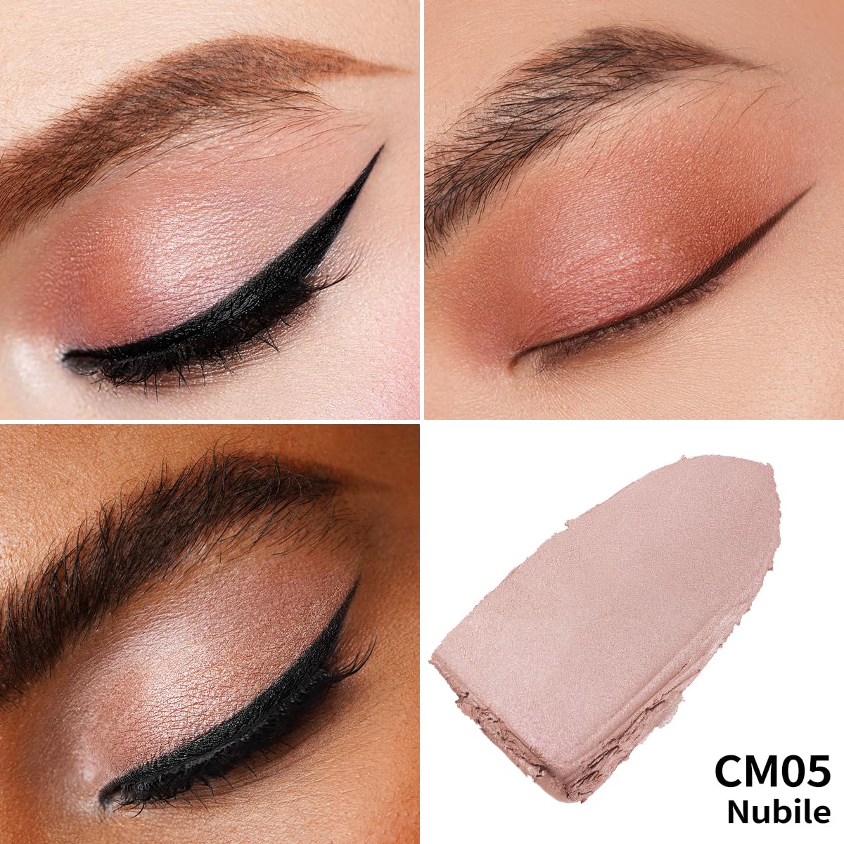 Oulac Matte Eyeshadow 3-in-1 Primer Eyeliner Palette Waterproof Smudge-proof Long-Lasting CM05 - Image 4