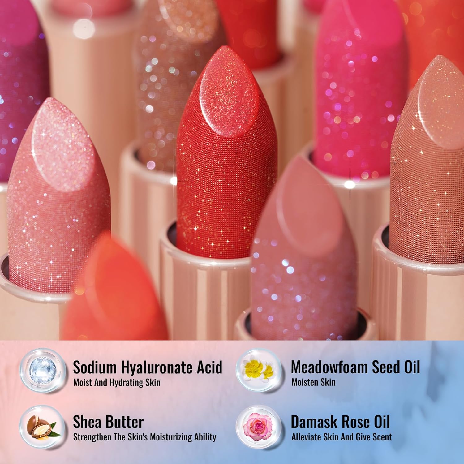 Oulac Moisturizing Coral Lipstick for Women Tinted Lip Balm Infused with Sodium Hyaluronate Acid, Lightweight Lip Makeup, Vegan & Gluten Free, PG04 Sunrise - Image 6