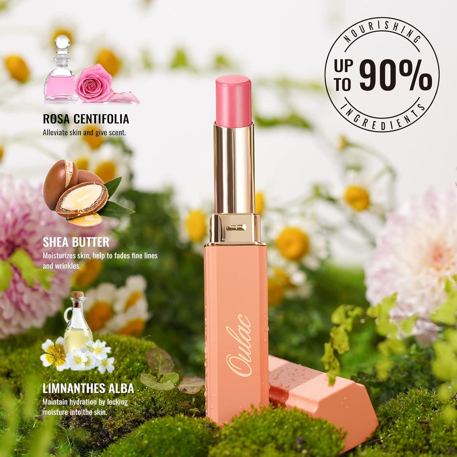 Oulac Shine Orange Lipstick for Women, 2 in 1 Glossy Coral Orange Tinted Lip Balm, Hydrating Lipstick for Dry Lips, Moisture Shine Juicy Finish Vegan 2.2g/0.07oz (18) - Image 4