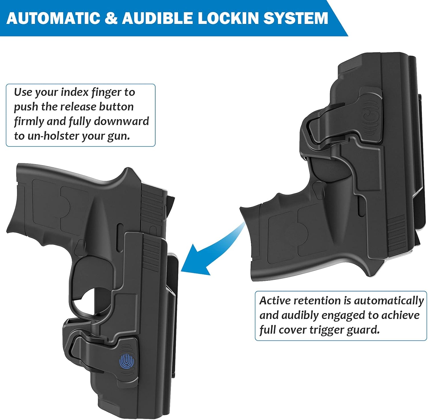 OWB Holster for S&W M&P Bodyguard 380 with Integrated Red Laser/None Laser, Open Carry Right-Handed Paddle Belt Gun Holster for M&P Bodyguard .380 Pistol, 60° Adjustable Holsters with Rapid Release - Image 3
