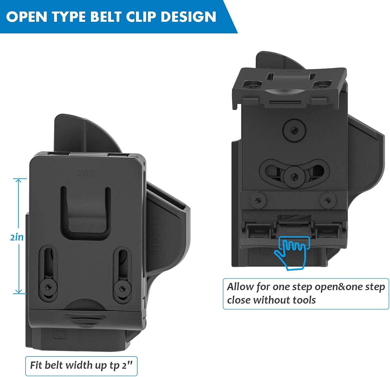OWB Holster for S&W M&P Bodyguard 380 with Integrated Red Laser/None Laser, Open Carry Right-Handed Paddle Belt Gun Holster for M&P Bodyguard .380 Pistol, 60° Adjustable Holsters with Rapid Release - Image 6