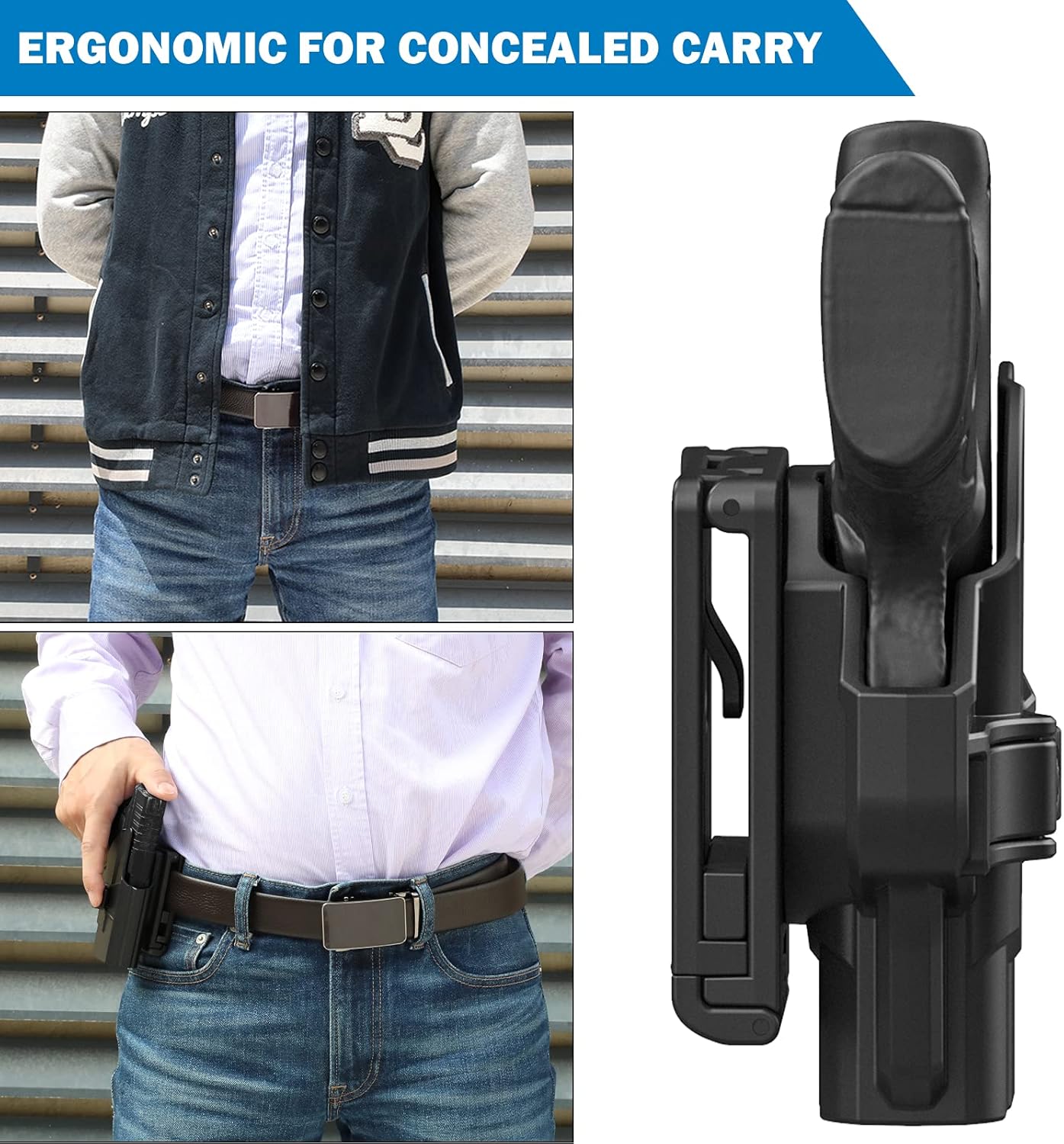 OWB Holster for S&W M&P Bodyguard 380 with Integrated Red Laser/None Laser, Open Carry Right-Handed Paddle Belt Gun Holster for M&P Bodyguard .380 Pistol, 60° Adjustable Holsters with Rapid Release - Image 4