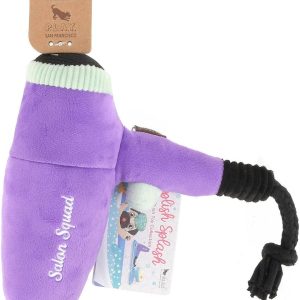 P.L.A.Y. Cute Plush Dog Toys - Splish Splash Bathtime Themed Durable Squeaker Chew Toy, Great for Puppies & Small, Medium, Large Dogs - Machine Washable, Recycled Materials (Howlin' Hair Dryer)