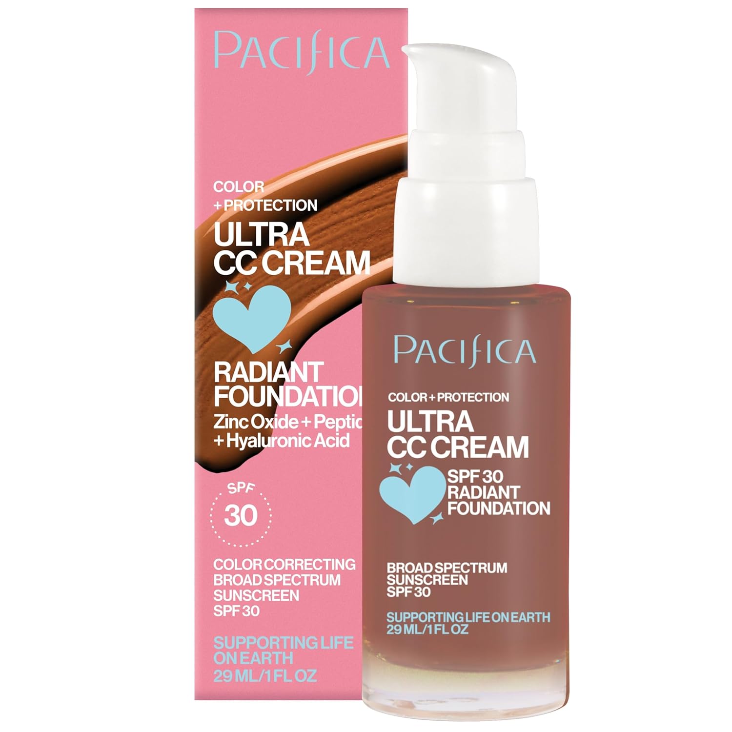 Pacifica Ultra CC Cream Radiant Foundation SPF 17 - Cool-Deep – Medium Coverage Color Correcting Cream, Dewy Finish, Mineral SPF, 1 oz - Image 2