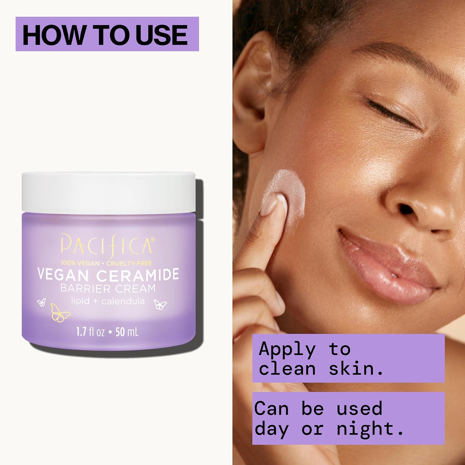 Pacifica Vegan Ceramide Barrier Face Cream with Niacinamide Shea Butter Fragrance Free 1.7 oz - Image 8