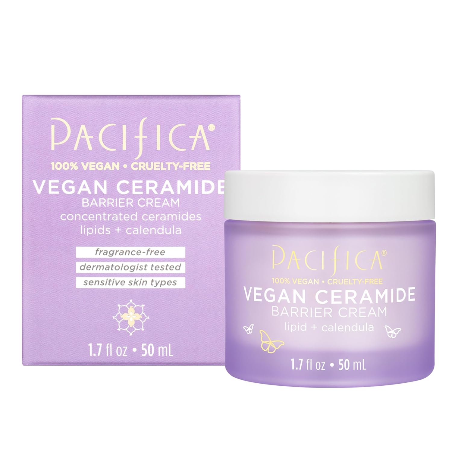 Pacifica Vegan Ceramide Barrier Face Cream with Niacinamide Shea Butter Fragrance Free 1.7 oz - Image 15