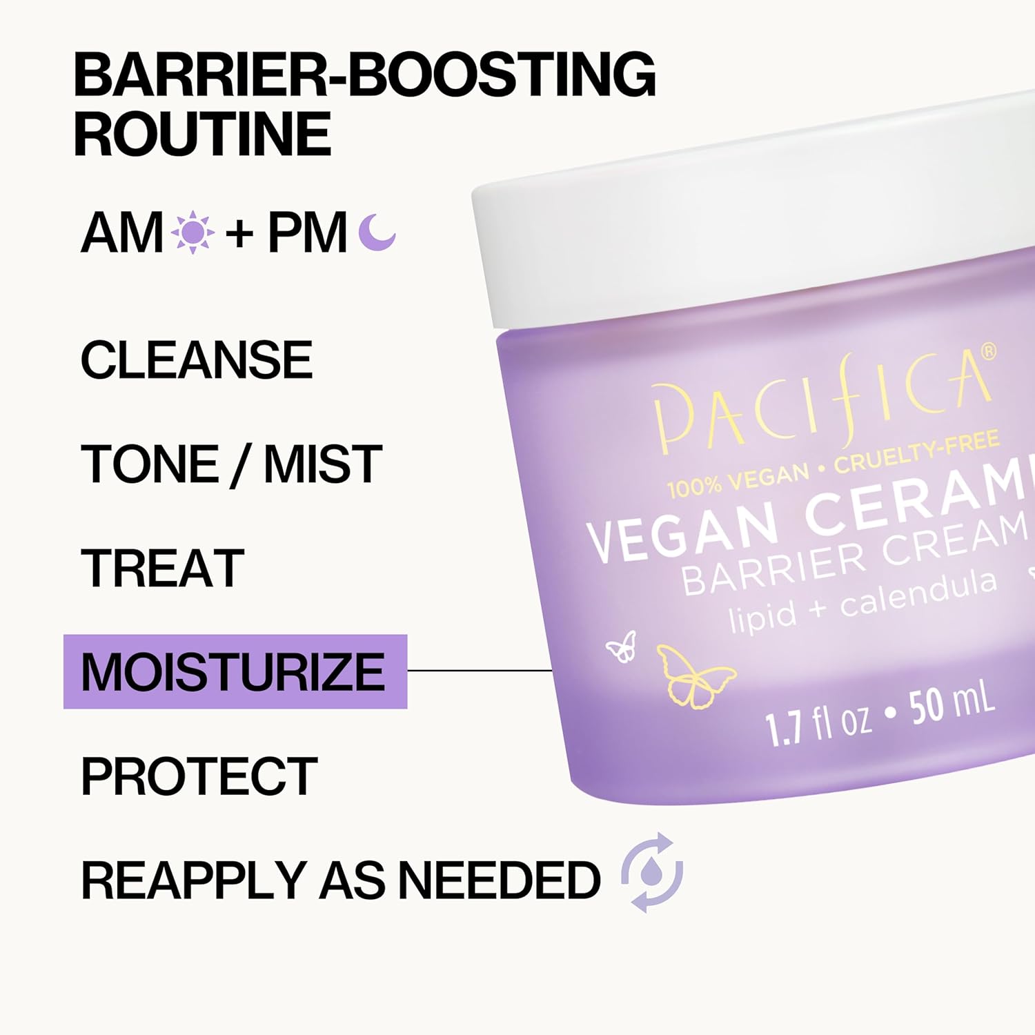Pacifica Vegan Ceramide Barrier Face Cream with Niacinamide Shea Butter Fragrance Free 1.7 oz - Image 10