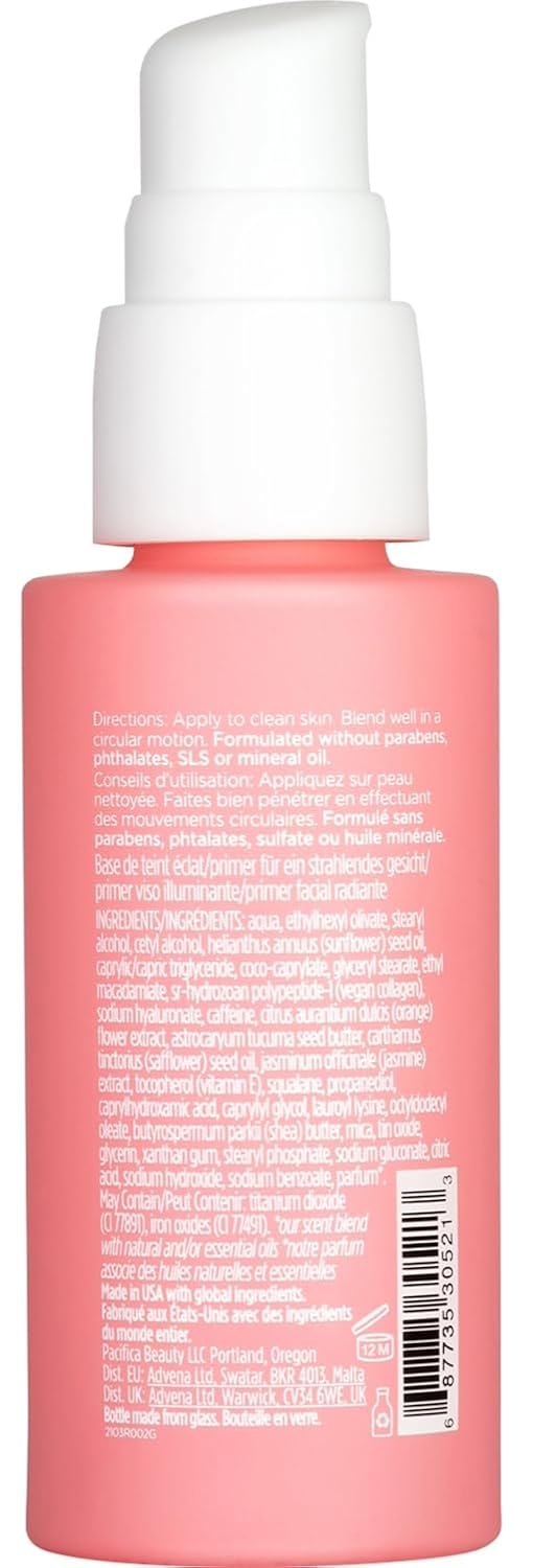 Pacifica Vegan Collagen Skin Solve Primer – 3-in-1 Face Primer that Primes, Blurs & Hydrates, Skincare-Infused Formula with Collagen Peptides, Hyaluronic Acid & Caffeine for Smooth Radiant Skin - Image 2