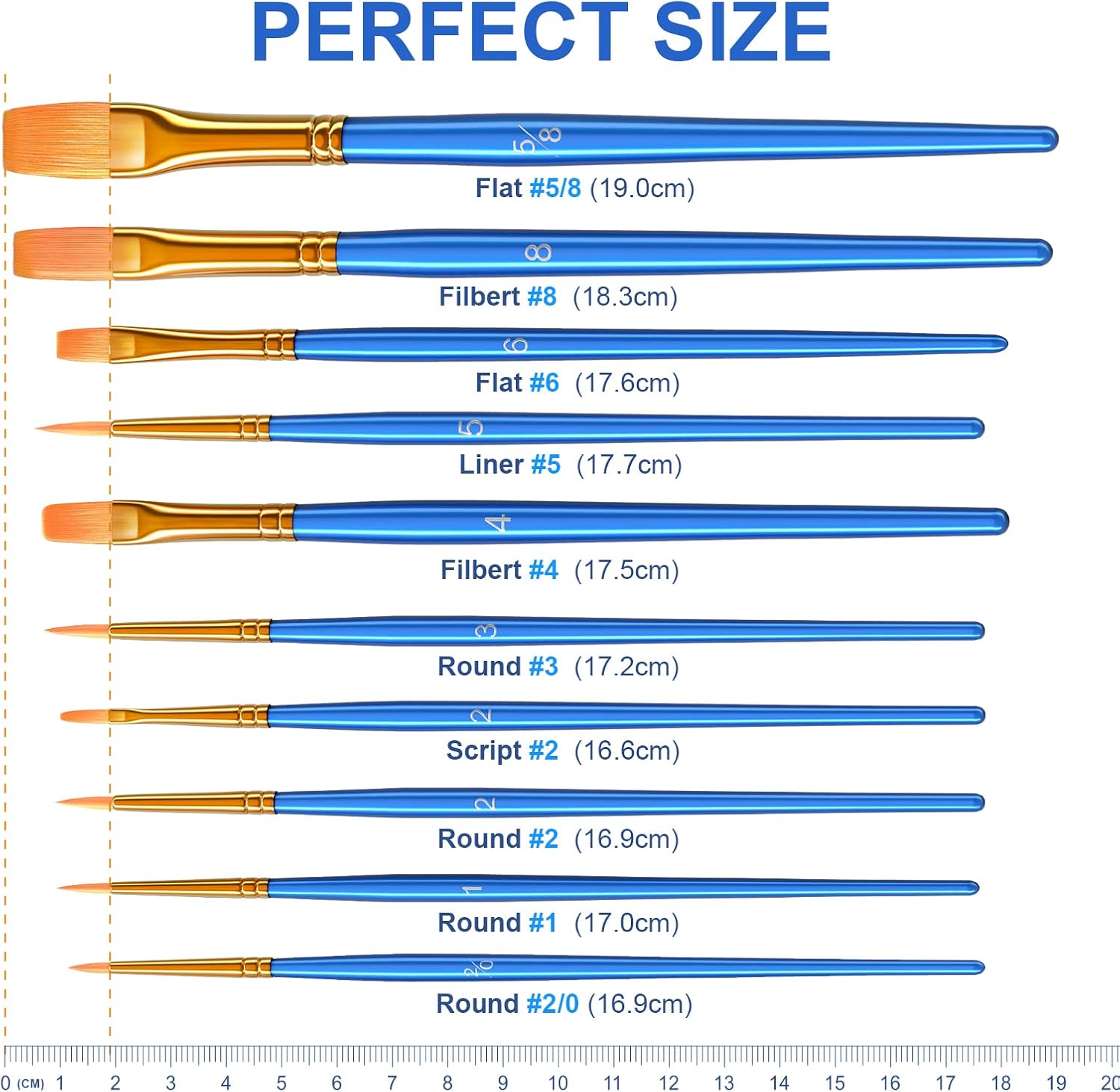 Paint Brush Set, Heartybay 10Pcs Paint Brushes for Acrylic Painting, Water Color Paintbrushes for Kids, Easter Egg Painting Brush, Face Paint Brush for Halloween, Round Pointed Tip Detail Small Brush - Image 6