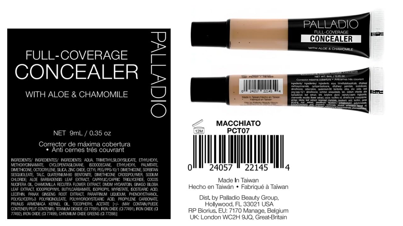 Palladio Full Coverage Concealer, Under Eyes Disguise, Creamy Face and Eye Concealer, Evens Skin Tone, Conceals Blemishes, Dark Circles and Fine Lines, Use with Concealer Brush, Macchiato - Image 8