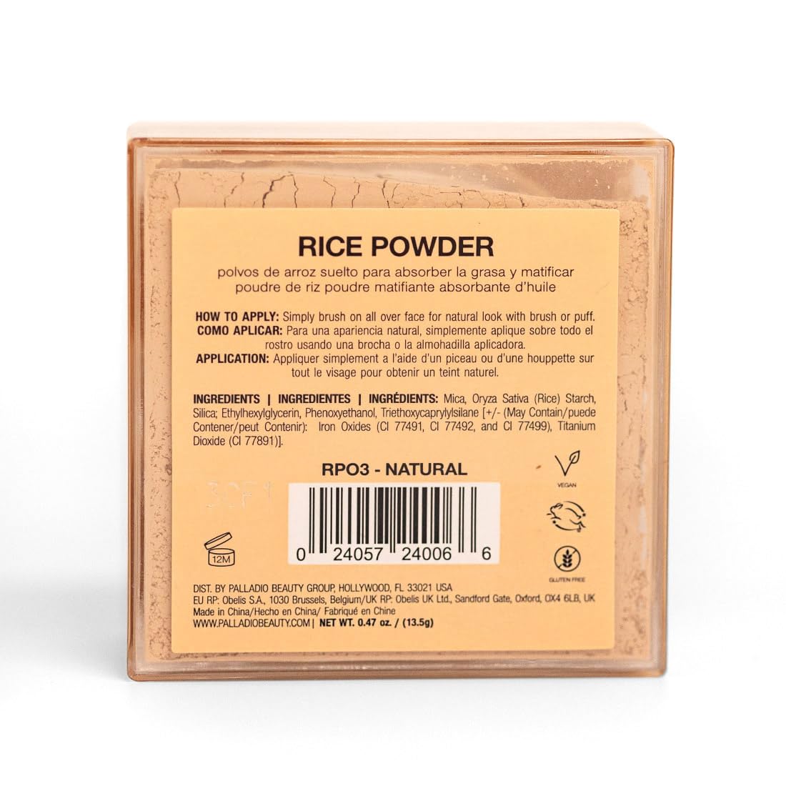 Palladio Rice Powder, Natural, Loose Setting Powder, Absorbs Oil, Leaves Face Looking and Feeling Smooth, Helps Makeup Last Longer For a Flawless, Fresh Look - Image 3