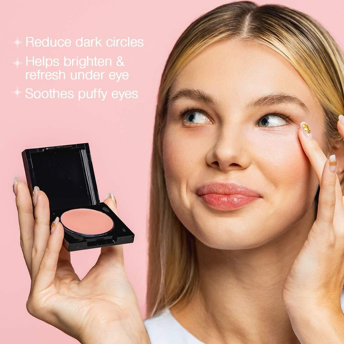 Palladio Under Eye Brightener, Conceal, Brightens, Reduces Appearance of Dark Circles, With Caffeine Peptides & Vitamin E, Tired Skin Color Correcting Brightener & Primer, Light to Medium Skin Tone - Image 4