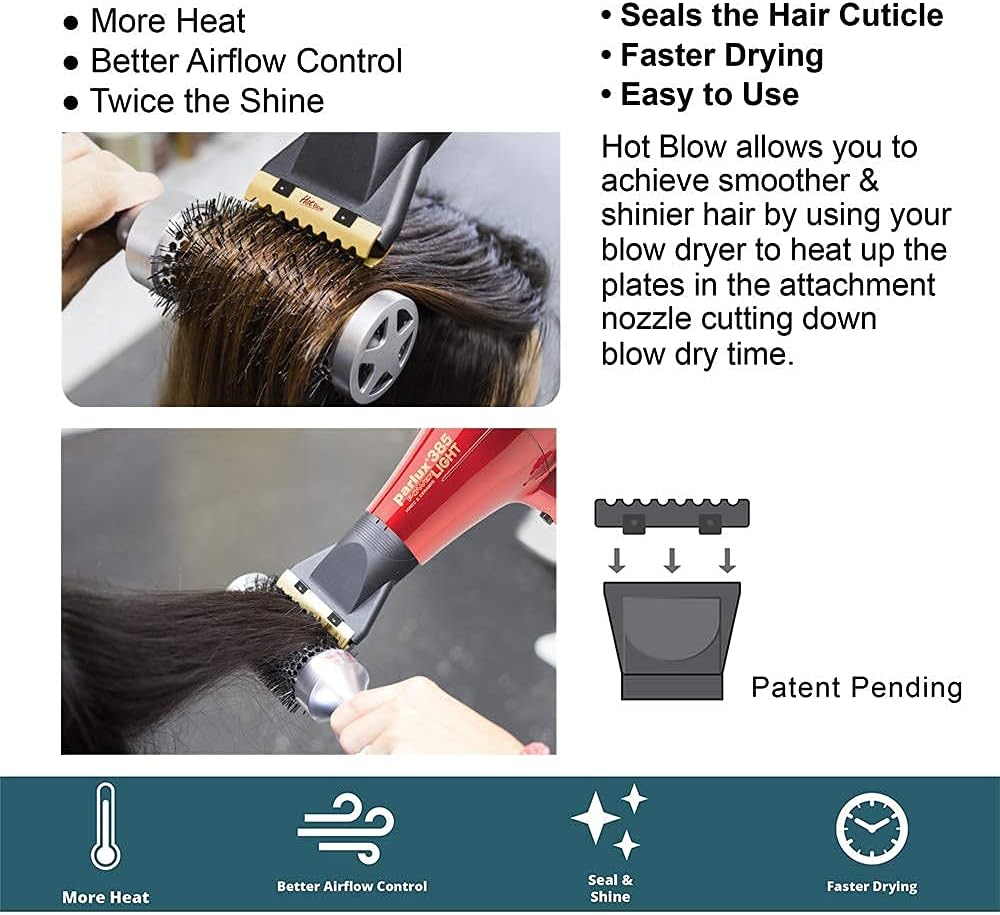 Parlux Advance Light White Ionic & Ceramic Hair Dryer + M Hair Designs Hot Blow Attachment (Bundle) – Lightweight, Fast-Drying, Frizz-Control Blow Dryer for Salon-Quality Styling - Image 3