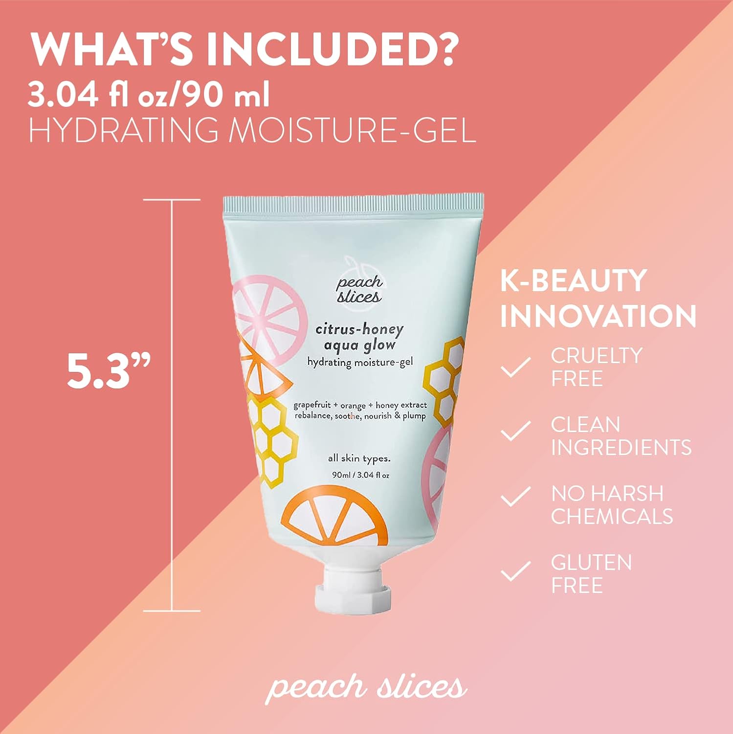 Peach Slices Citrus-Honey Aqua Glow Hydrating Moisture Gel Face Moisturizer 3.04 oz - Image 8