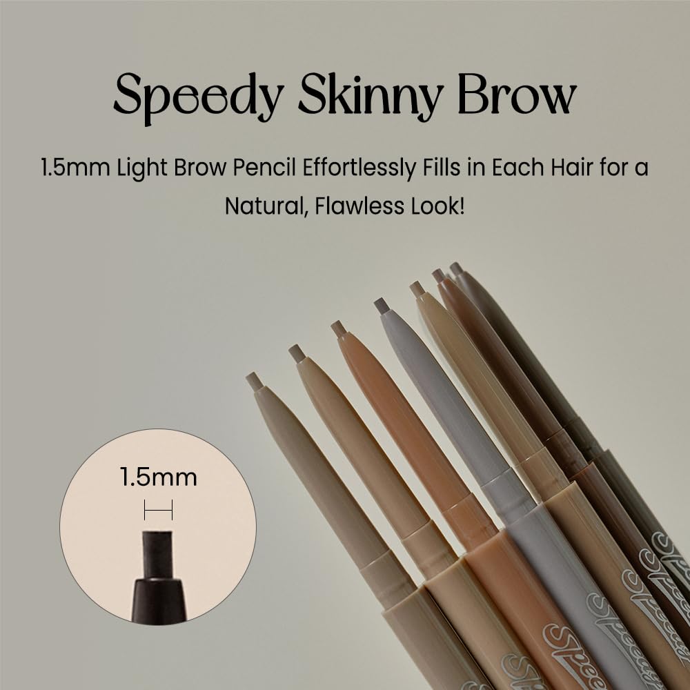 PERIPERA Speedy Skinny Brow (01 Gray Brown),1.5mm Precise Eyebrow Pencil, Dual-Sided Fine Tip Shades, Define Fills Brow Make up, K Beauty, Korean Make-up - Image 4