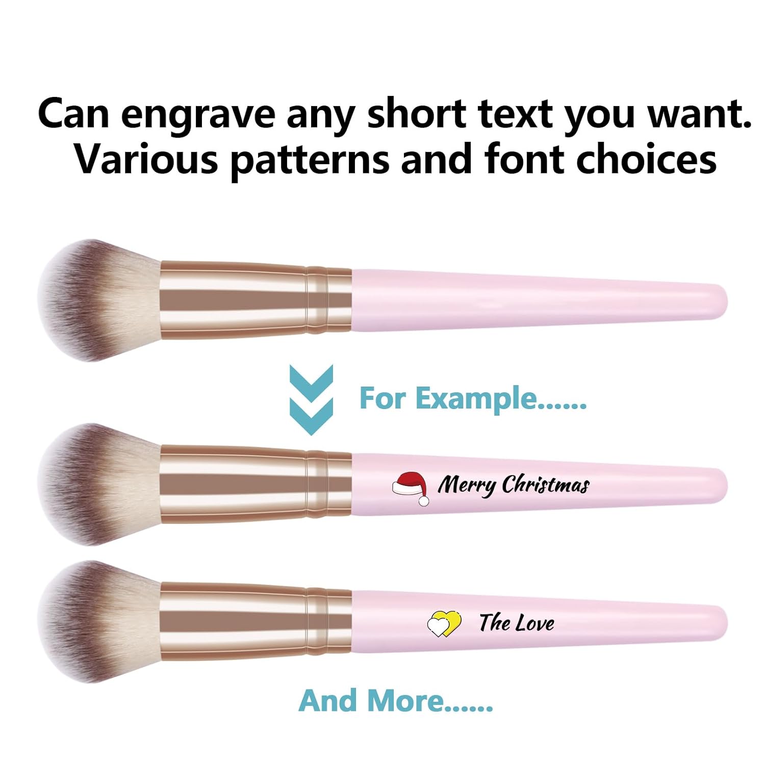 Personalized Gift Custom Makeup Brush Set, 18 Pcs Premium Synthetic Personalized Makeup Brushes Foundation Eyeshadow Brush Powder Blush Concealers Brush Set Travel Makeup Brushes with Case(Pink) - Image 2
