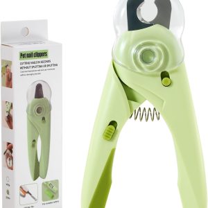 Pet Nail Clipper with Light for Cats & Small Dogs Puppies, Ultra Bright LED to Illuminate Nail Bloodline to Avoid Over Cutting, Extra-Sharp and Durable Cat Claw Trimmer with Nail File (Green)