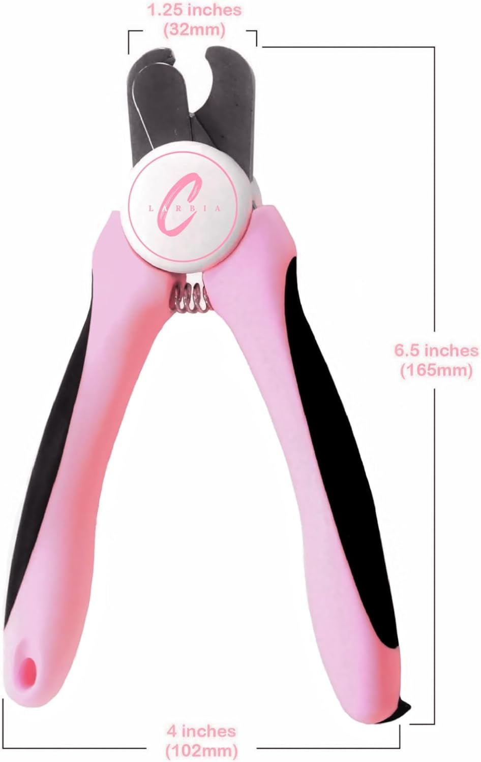 Pet Nail Clippers, Stainless Steel, Ergonomic Non Slip Design, Safe Home Pet Grooming for Cats and Dogs (Pink) - Image 3