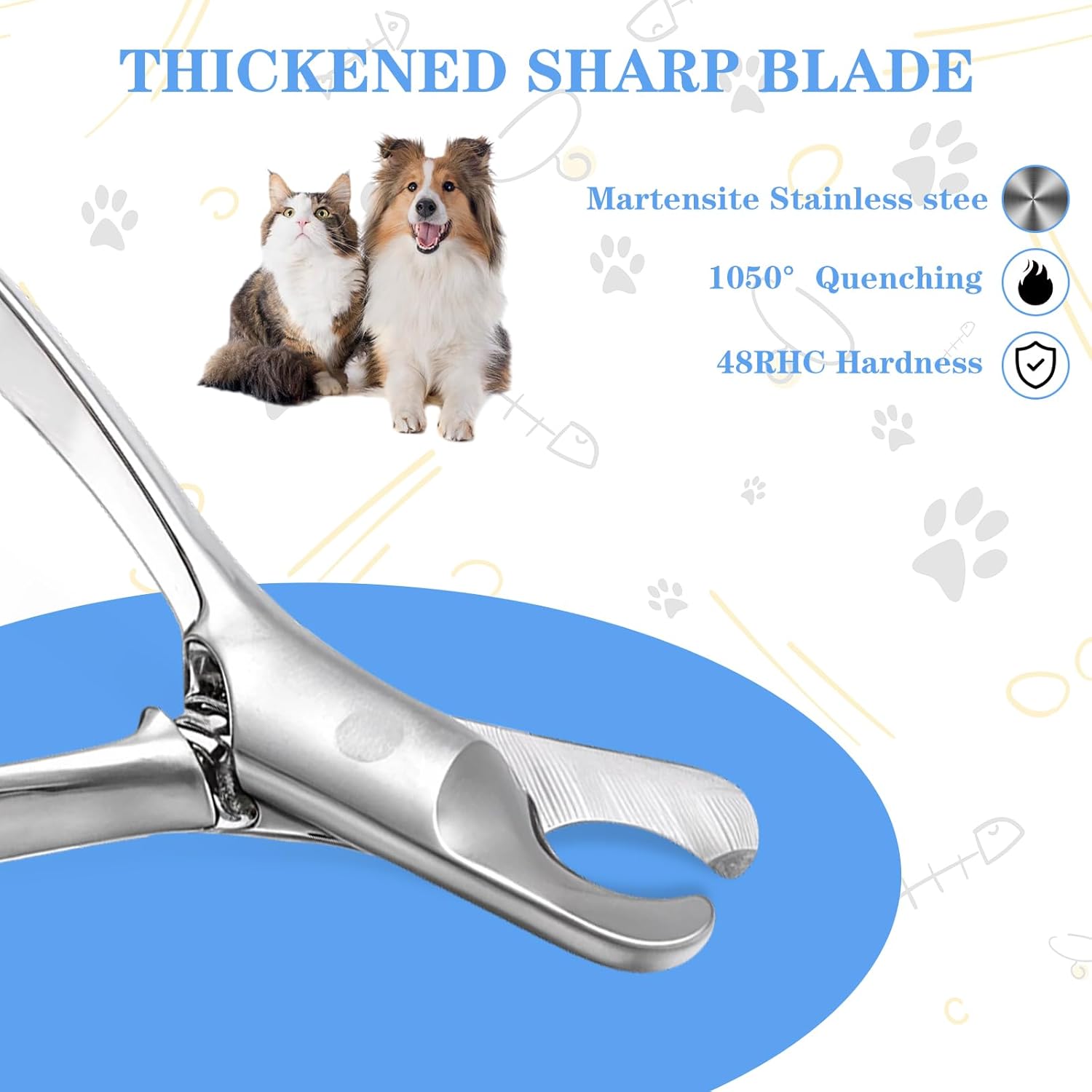 Pet Nail Clippers Stainless Steel Wide Open Dog Cutter Professional Easy Sharp Claw Razor Grooming Tool for Thick Toenail Large Medium Pet Rabbits Guinea Pigs - Image 5