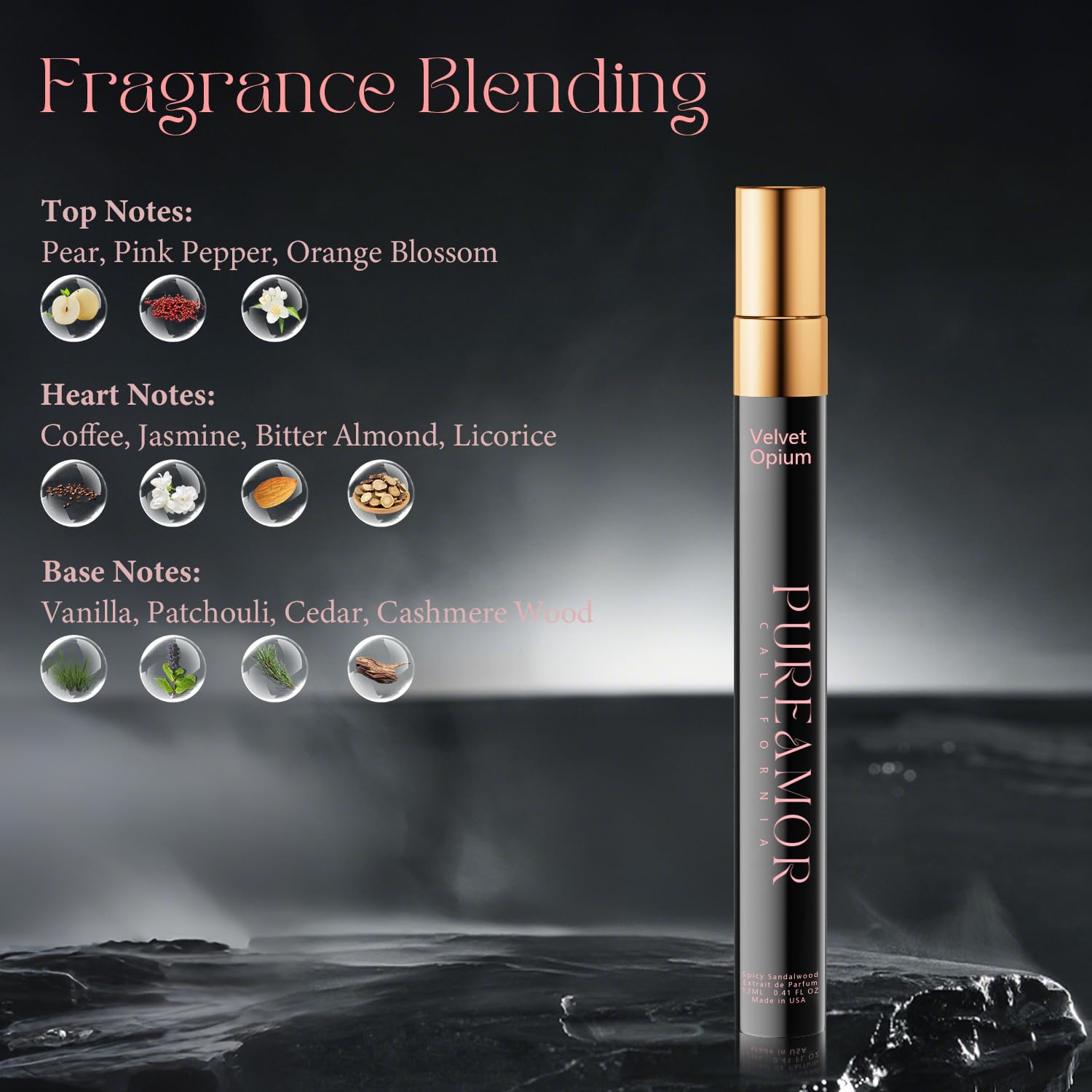 Pheromones Perfumes for Women, Amber Vanilla Perfume, Long Lasting Eau De Parfum Cologne, Enhanced Scents Pheromone Cologne for Men&Women, 0.41 fl.oz Travel Size Perfumes Spray (Velvet Opium) - Image 2