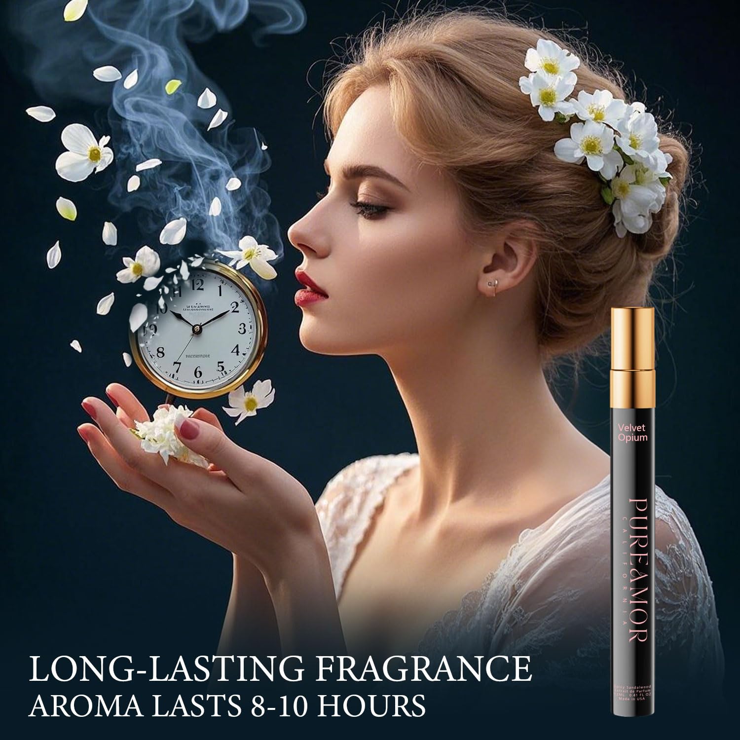 Pheromones Perfumes for Women, Amber Vanilla Perfume, Long Lasting Eau De Parfum Cologne, Enhanced Scents Pheromone Cologne for Men&Women, 0.41 fl.oz Travel Size Perfumes Spray (Velvet Opium) - Image 4