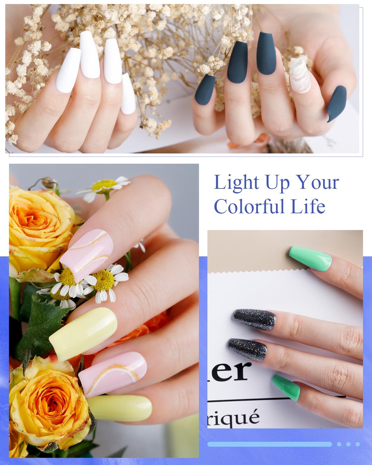 PHOENIXY Gel Nail Polish, 36 Colors Gel Polish Set with 4 Pcs Base Matte Glossy Top Coat Gel Polish Kit Soak Off UV Gel Nail Polish Set Manicure at Home Gift for Women (PCE9009) - Image 8