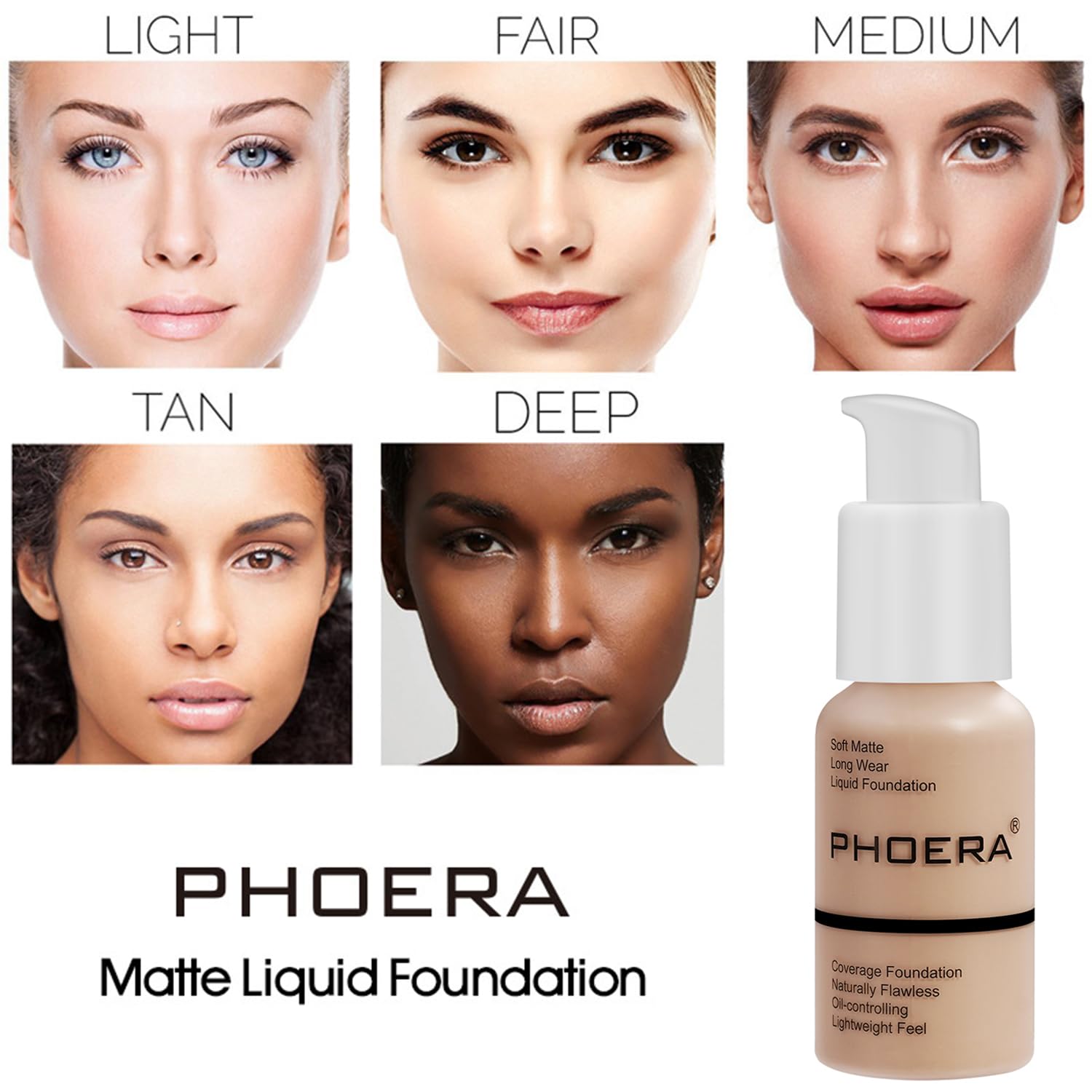 PHOERA Foundation Full Coverage,PHOERA CC Cream Color Correcting Anti Aging Hydrating Serum &SPF 25+,PHOERA Makeup Wrinkles Matte Natural Finish for a Flawless Complexion(102+120/Nude+Nude) - Image 2