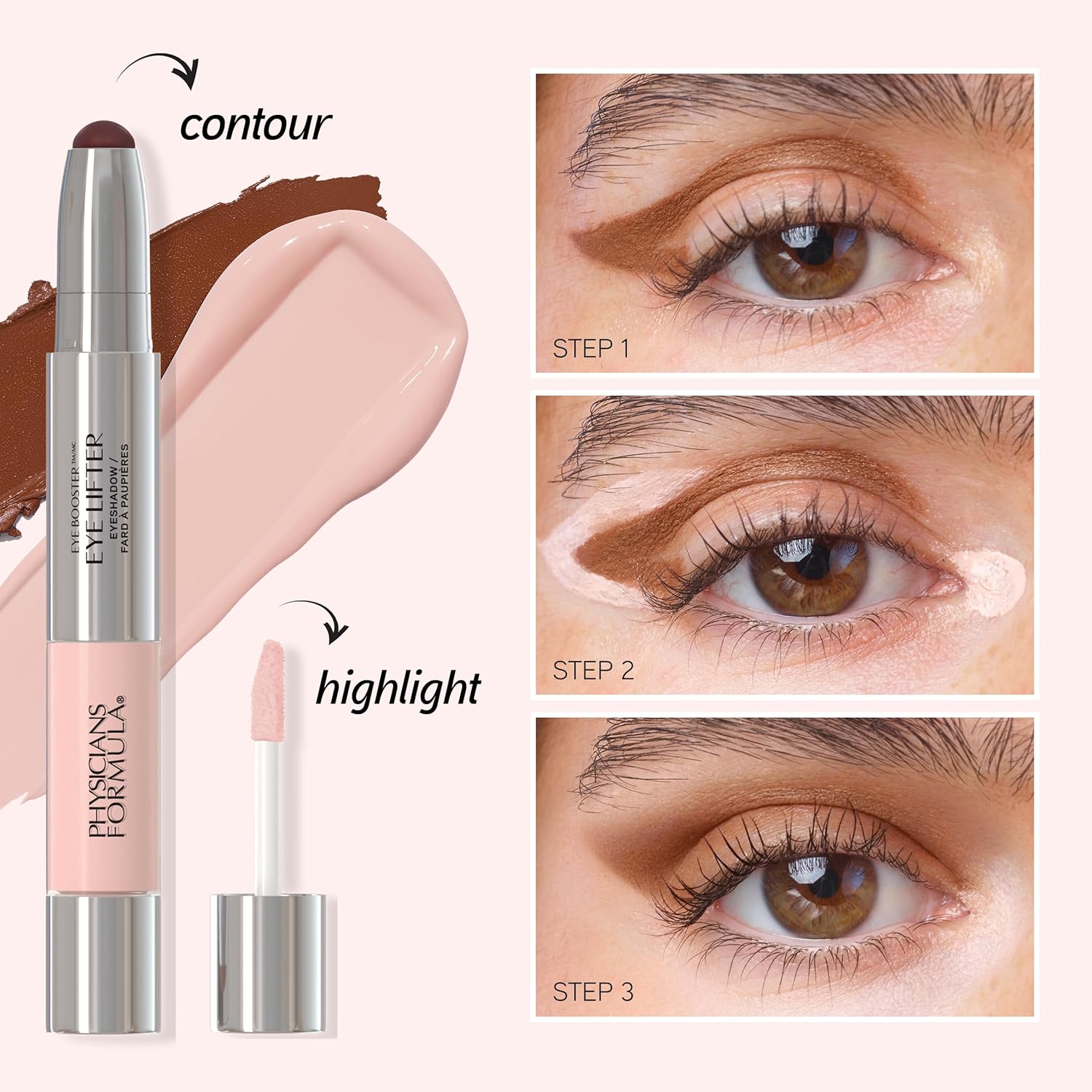 Physicians Formula Eye Booster™ Eye Lifter, Cream & Liquid Eyeshadow Duo, Contours & Brightens Eyes for Instant Lift, Peptide-Infused - Universal - Image 3