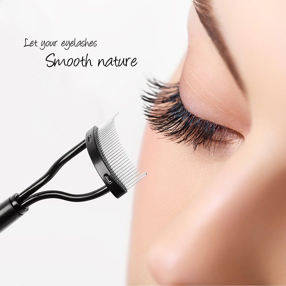 Pinkiou Eyelash Curlers with Comb and Eeylash Separator Set Professional Lash Curler with Built-in Comb Ergonomic Heart-Shaped Handle and Eyelash Comb Tool for Daily Makeup - Image 5