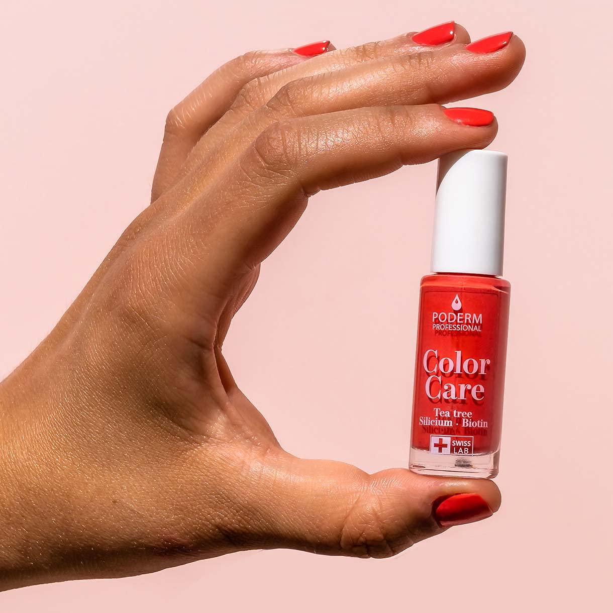 PODERM Coral Pink Nail Polish - Vegan, Natural Ingredients, Tea Tree Enriched, For Hands & Feet - Image 2