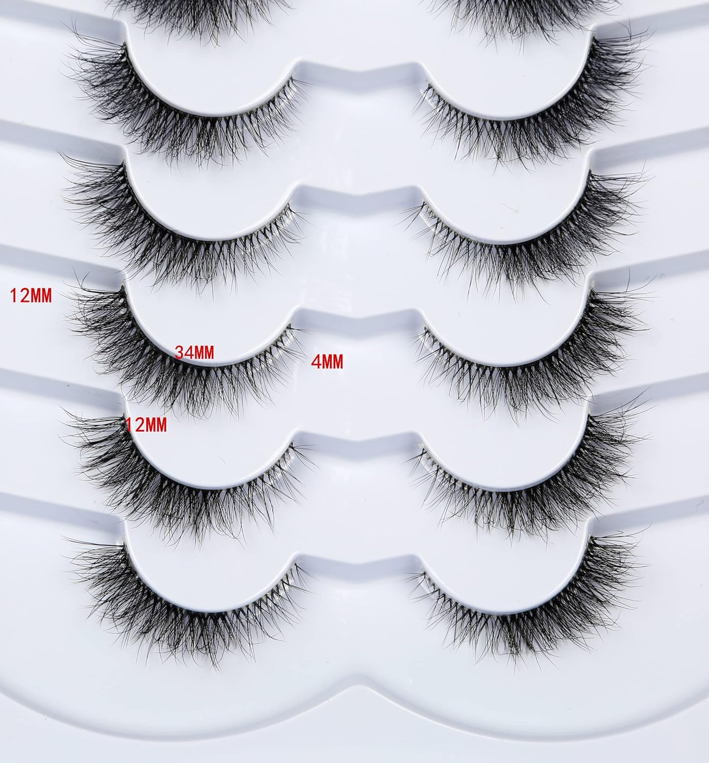 Pooplunch False Eyelashes Cat Eye Look Natural Short Lashes Wispy Clear Band Extension Volume Fake Eyelashes Faux Mink Strip Lashes 7 Pairs Pack - Image 2