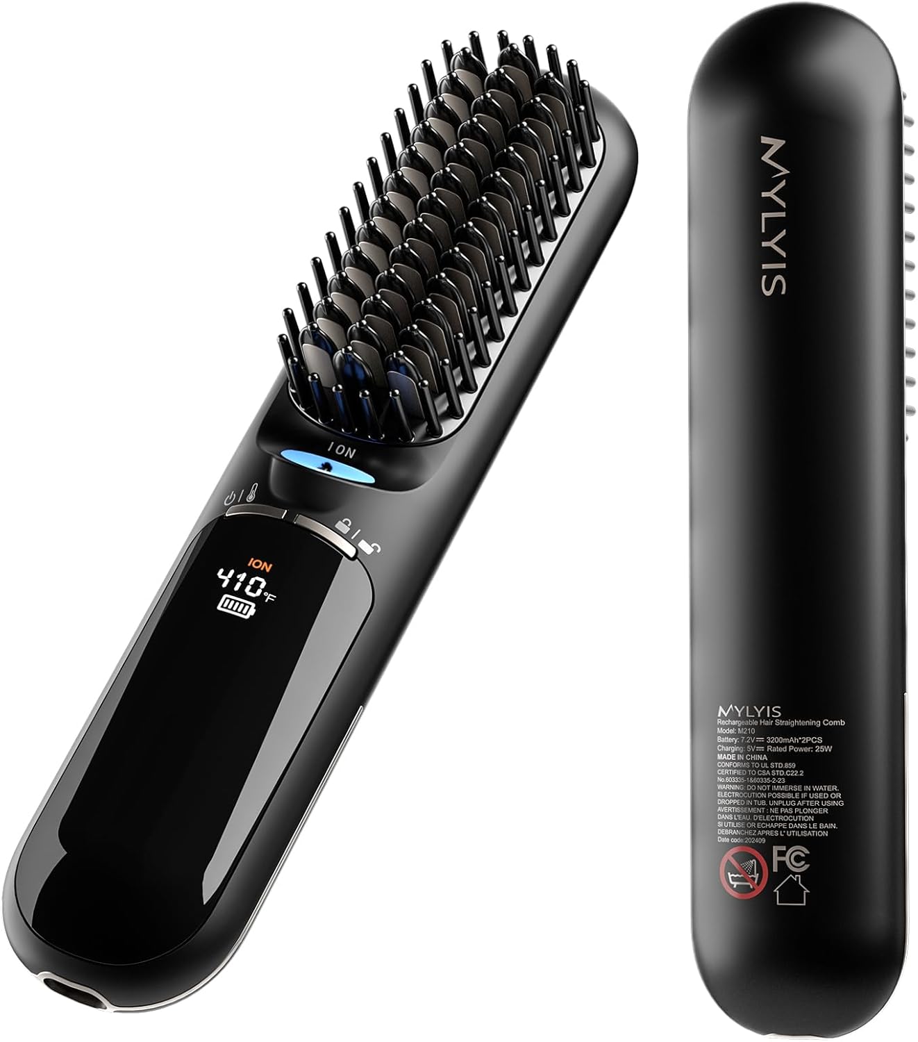 Travel-Friendly Portable Cordless Hair Straightener Brush with Safety Lock and 300 Million Ions - Image 9