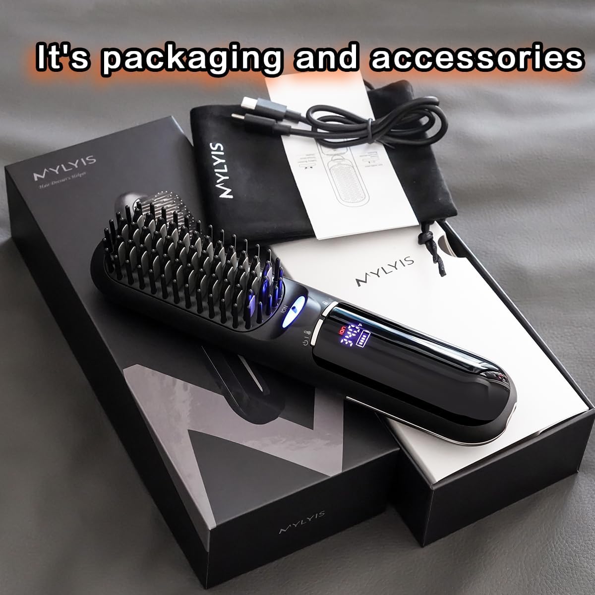 Travel-Friendly Portable Cordless Hair Straightener Brush with Safety Lock and 300 Million Ions - Image 8