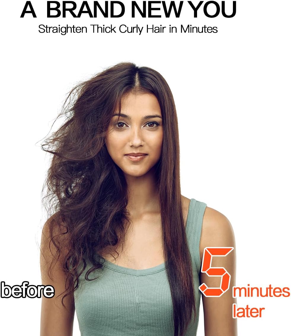 Travel-Friendly Portable Cordless Hair Straightener Brush with Safety Lock and 300 Million Ions - Image 3