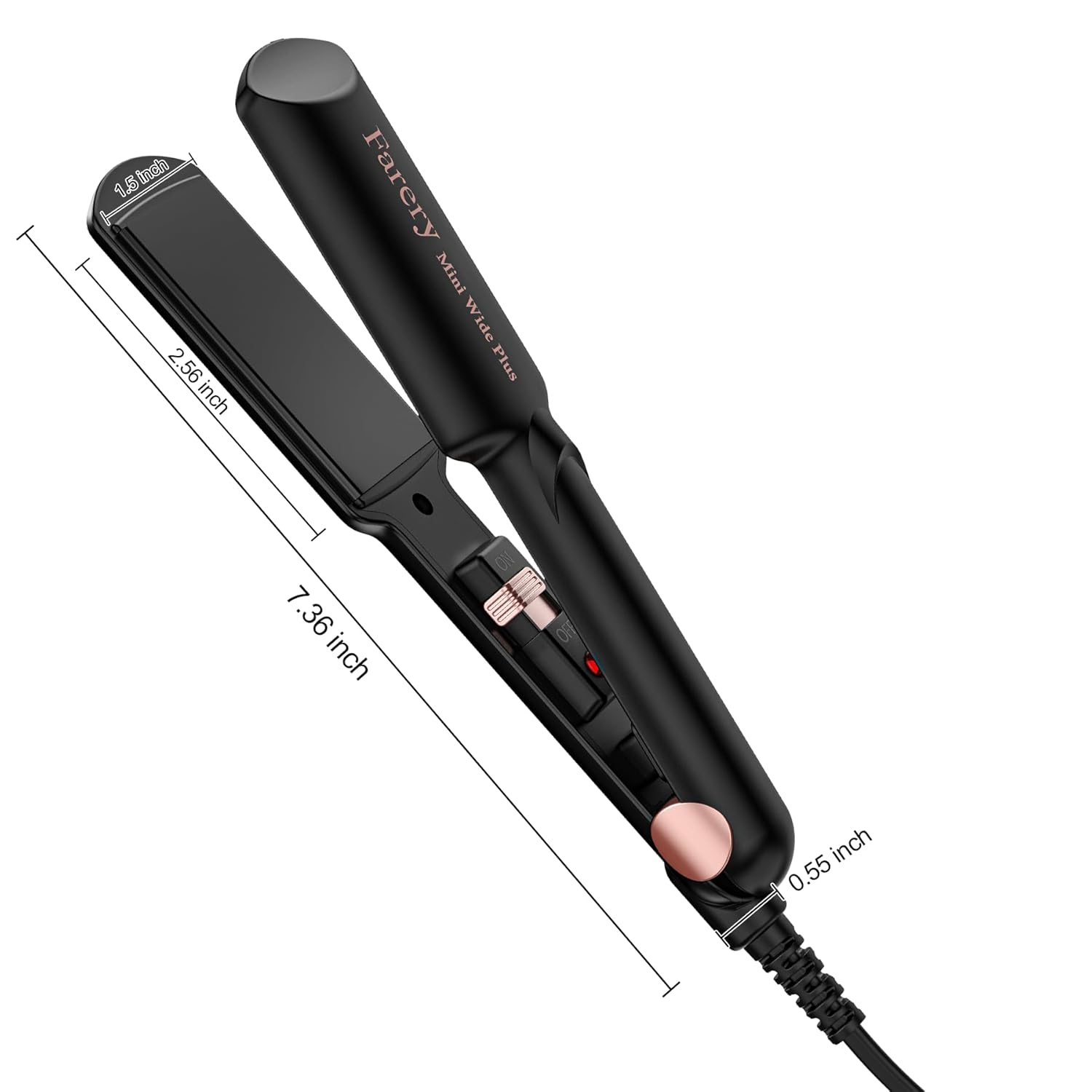 Portable Hair Straightener, 1.5 Inch Wider Plate Flat Iron for Short & Long Hair, Ceramic Travel Hair Straightener with Argan Oil & Keratin Infused, Universal Voltage, with Storage Bag - Image 8