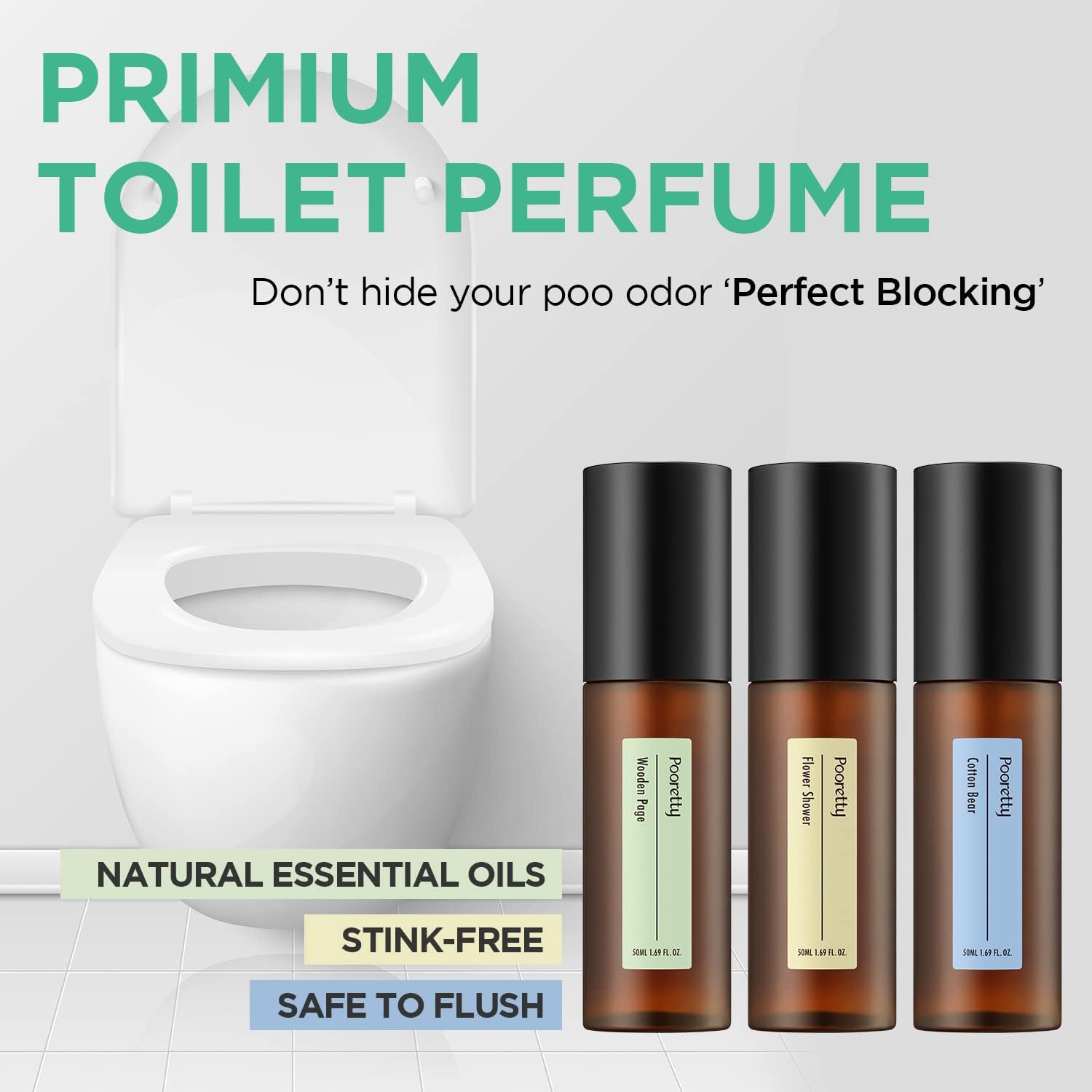 Pre-Poo Aromatic Bathroom Toilet Spray, Potty Deodorizer, Neutralize Bad Odors (1.69 fl.oz.) - Fresh Eucalyptus and Bergamot Scent - Image 2