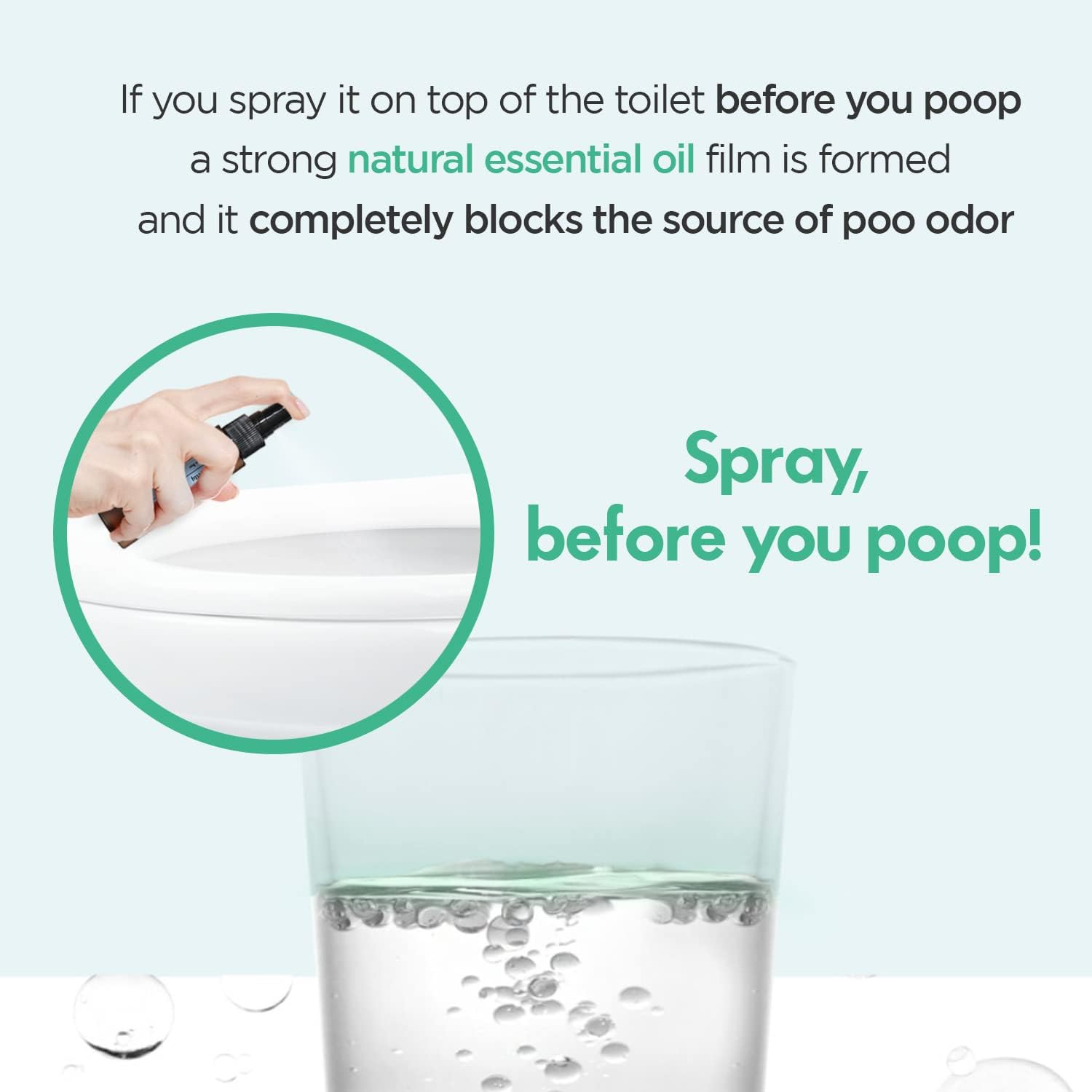 Pre-Poo Aromatic Bathroom Toilet Spray, Potty Deodorizer, Neutralize Bad Odors (1.69 fl.oz.) - Fresh Eucalyptus and Bergamot Scent - Image 4