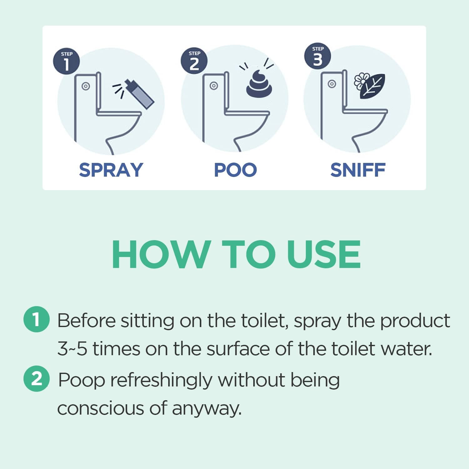 Pre-Poo Aromatic Bathroom Toilet Spray, Potty Deodorizer, Neutralize Bad Odors (1.69 fl.oz.) - Fresh Eucalyptus and Bergamot Scent - Image 3