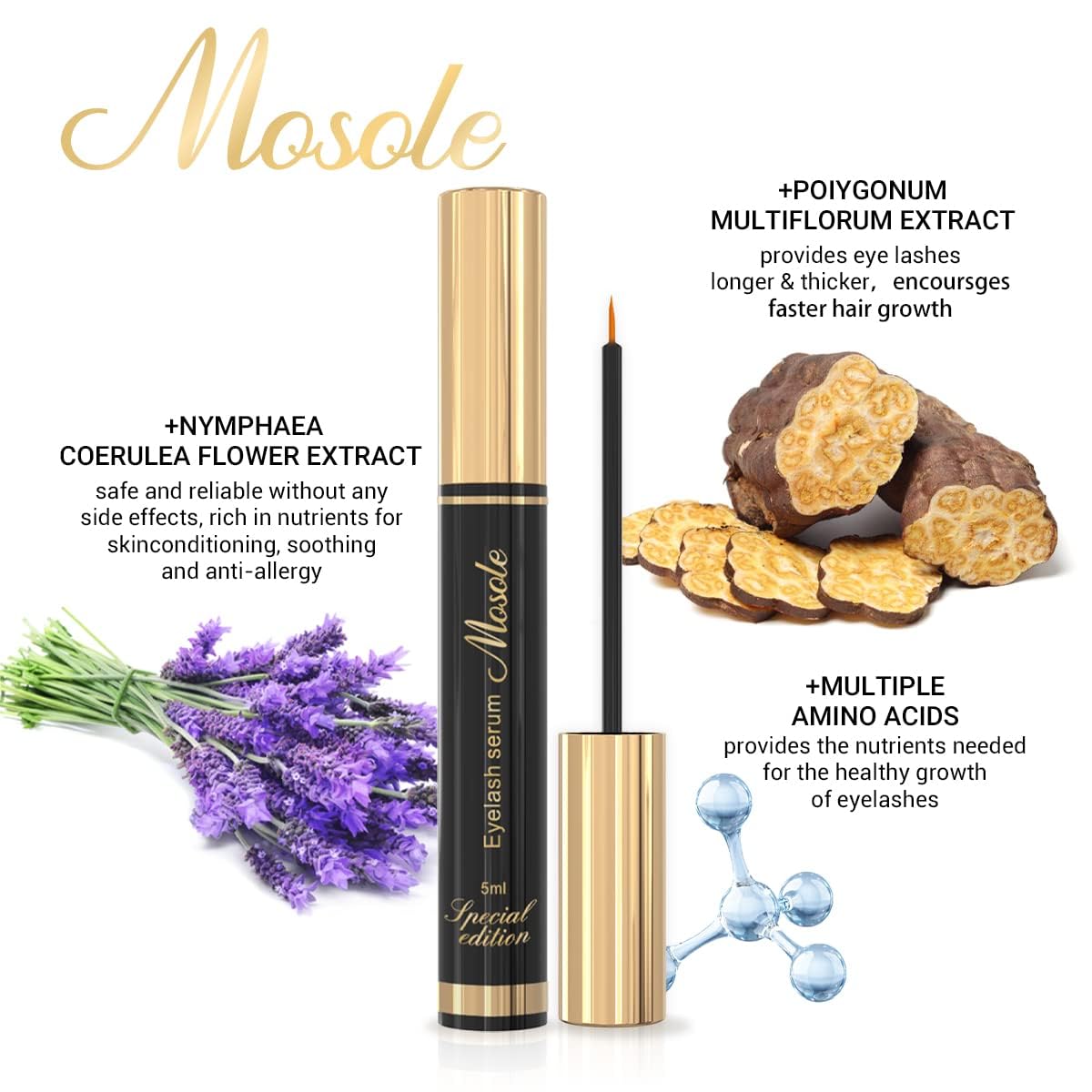 Premium Eyelash Growth Serum - 5ml Fuller & Longer Looking Eyelashes Lash Enhancing Serum for Natural Lashes or Lash Extensions & Brows, Vegan & Cruelty-Free - Image 6