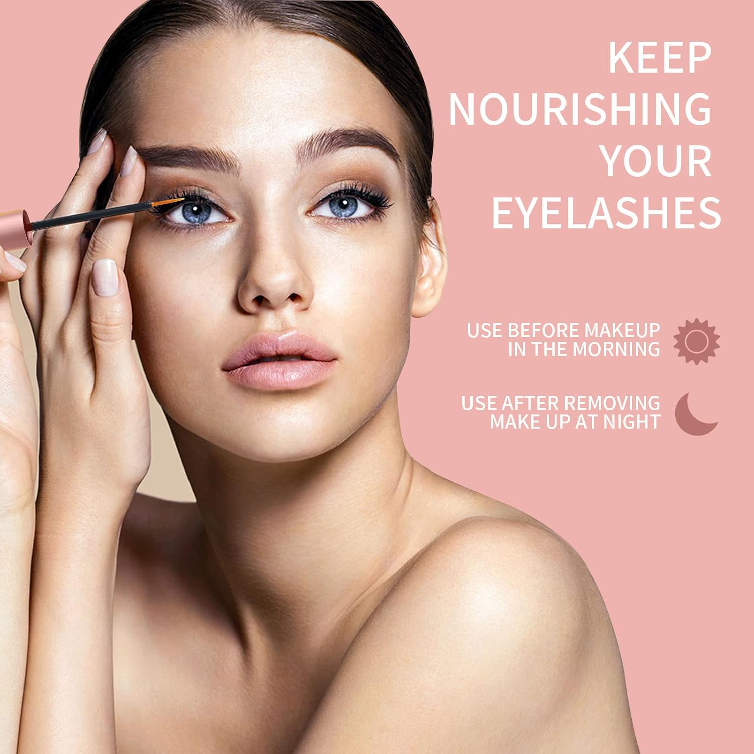 Premium Eyelash Growth Serum, Lash Growth Serum 5ML, Eyebrow Growth Serum with Peptides, Irritation-Free Eyelash Serum to Grow Lashes, Lash Boost for Fuller, Longer, Thicker, and Stronger Lashes, Pink - Image 4