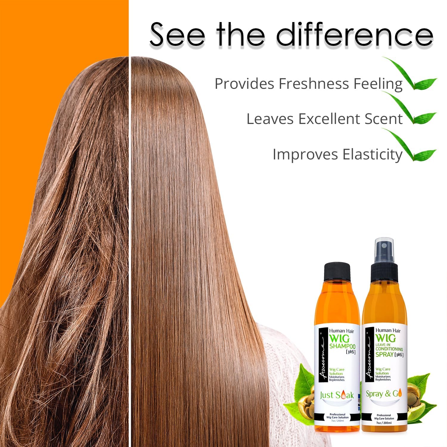 Premium Human Hair Wig Shampoo and Conditioner Set for Silkiness and Shine 7 Fl Oz - Image 5