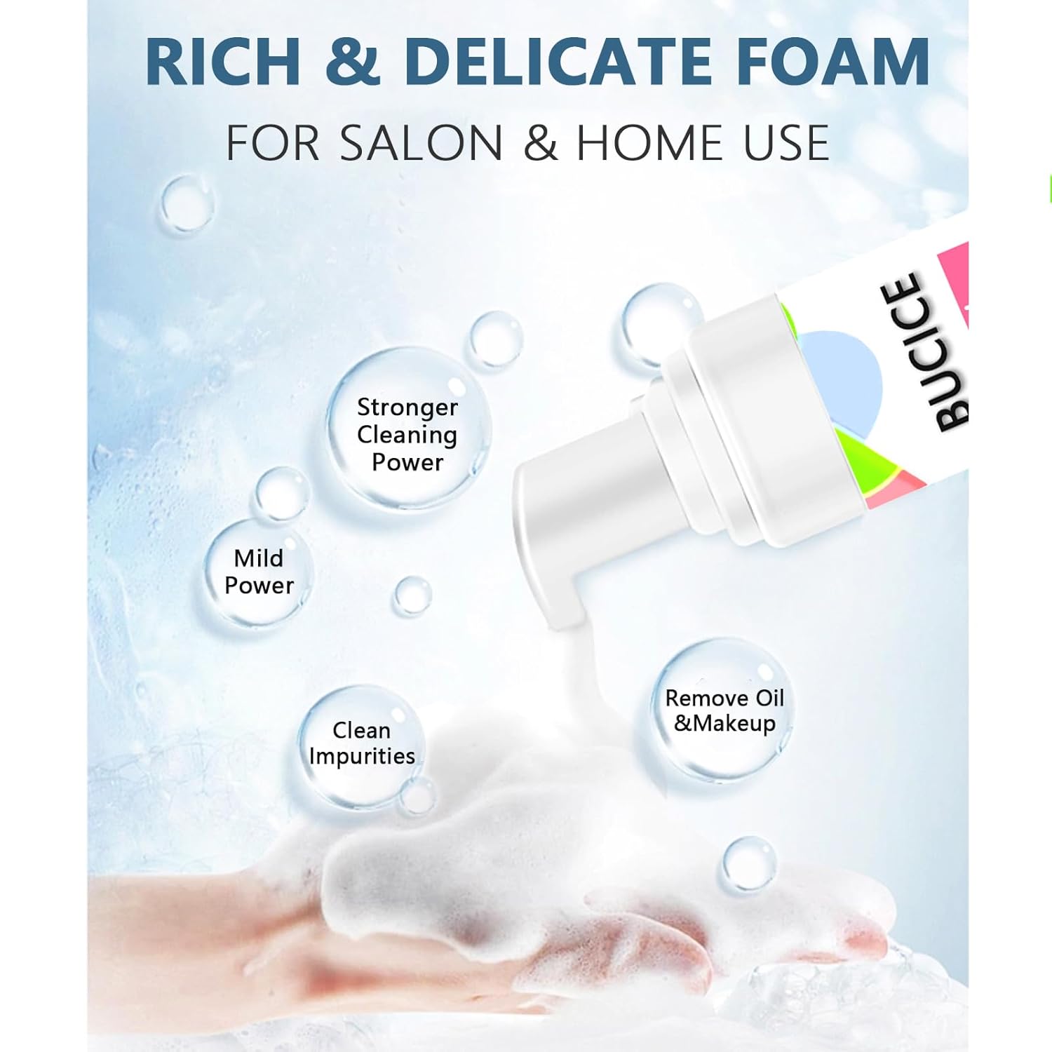 Premium Lash Shampoo and Cleanser Kit with Lash Fan, 60ml Eyelash Foam Cleanser, Facial Cleansing Brush, Eyelash Brush and Wash Bottle for Eyelash Extensions - Effective Eyelash Cleaning Solution - Image 3