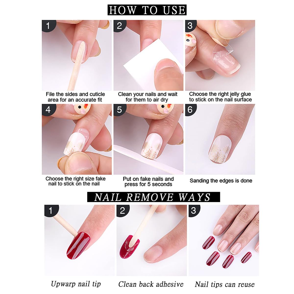 Press On Pink Ribbon Acrylic Nails - Breast Cancer Awareness Design with Rhinestones - Short Square False Nails for Women and Girls - Image 6