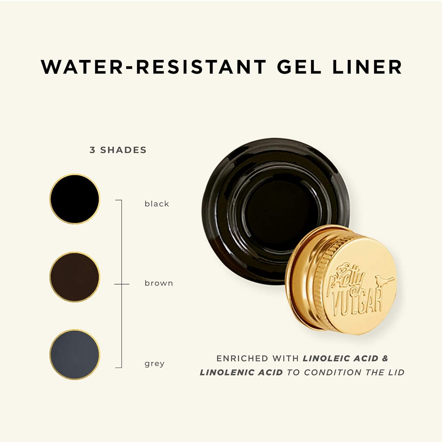 Pretty Vulgar The Ink Gel Eyeliner, Eyeliner enriched with Vitamin C, Linoleic & Linolenic Acids, Highly-Pigmented, Long-Wearing, Quick-Drying, Water-Resistant, 6g / 0.2 Oz. - Image 4