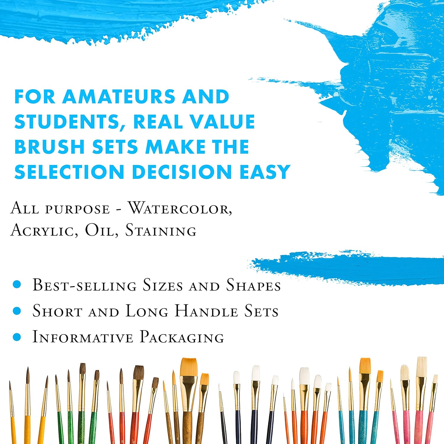 Princeton Real Value, Series 9100, Paint Brush Sets for Acrylic, Oil & Watercolor Painting, Syn-Gold Taklon (Rnd 1, 3, 5, Shader 2, 4, 6) - Image 2
