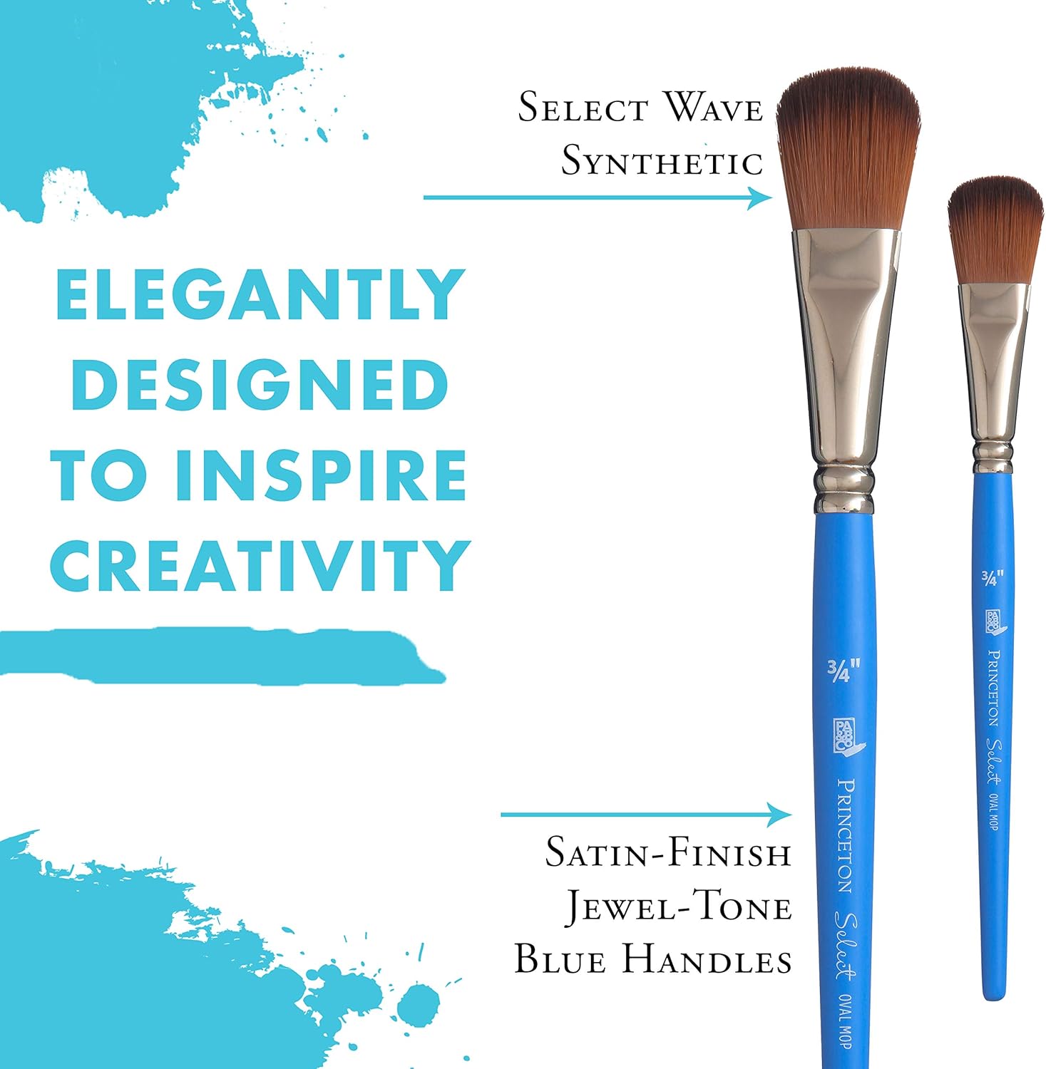 Princeton Select Artiste, Series 3750, Paint Brush for Acrylic, Watercolor and Oil, Oval Mop, 3/4 Inch - Image 4