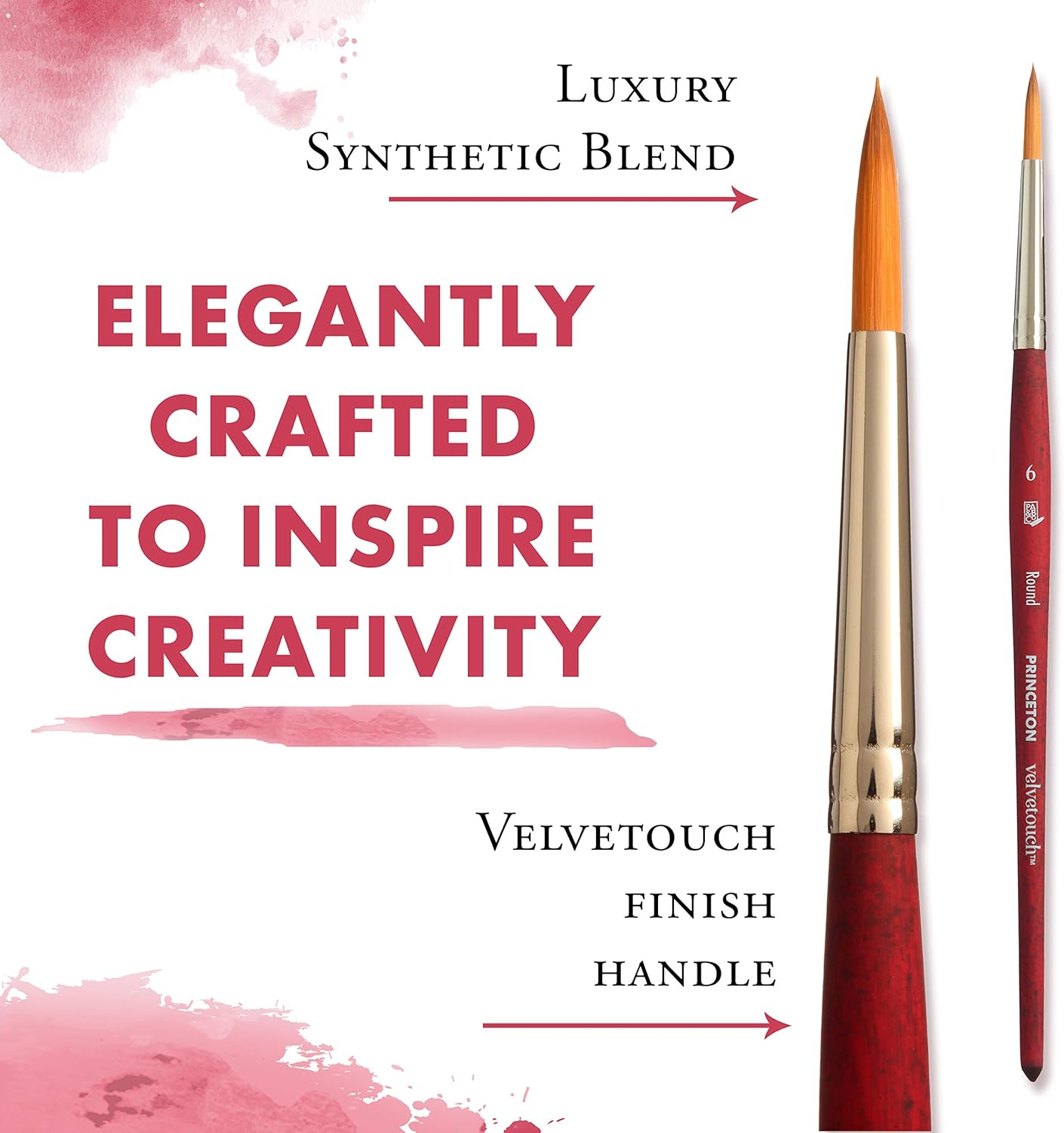 Princeton Velvetouch, Series 3950, Paint Brush for Acrylic, Oil and Watercolor, Round, 6 - Image 4